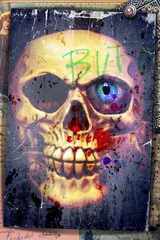 Gordijnen Nachtmerries. Graffiti met schedel © Rosario Rizzo