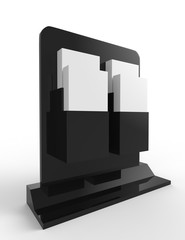 Flyer holder box  for customisation 3d illustration