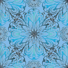 Elegance floral 3d vector seamless mandala pattern.