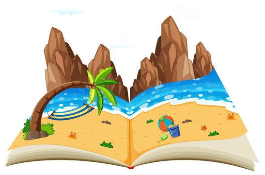 A pop up natural seascape book