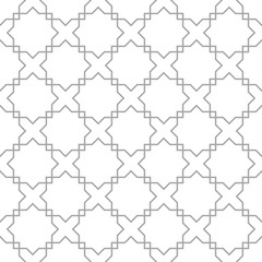 Obraz premium Gray geometric ornament on white background. Seamless pattern