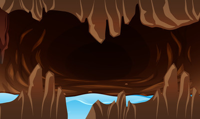 Underground cave with water