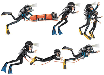 Set of rescue divers