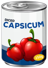 A tin of diced capsicum