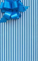 Gift box with blue and white lines