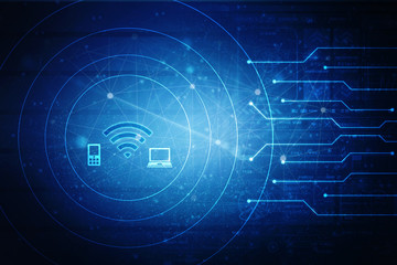 2d illustration WiFi symbol sign
