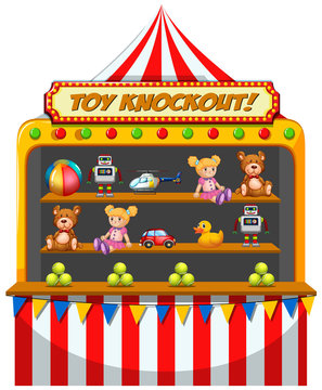 A funfair stall on white background