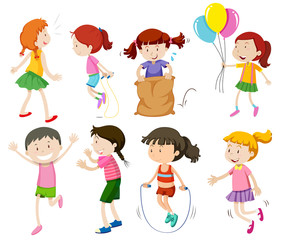 A set of girl and activity