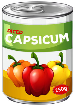 A tin of diced capsicum