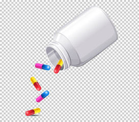 A bottle of medicine on transparent background