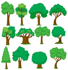 Set of various trees
