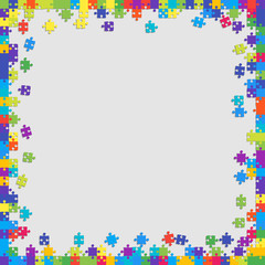 Colorful Background Puzzle. Jigsaw Puzzle Banner.