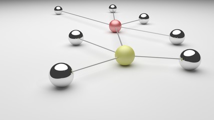 Sphere Network Team 3D Illustration