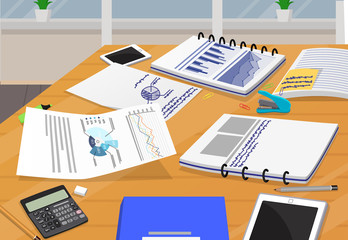 Naklejka premium Office Paper Documantation Vector Illustration