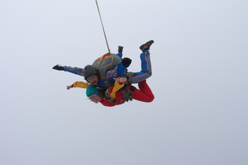 Fototapeta premium Skydiving. Tandem jump.