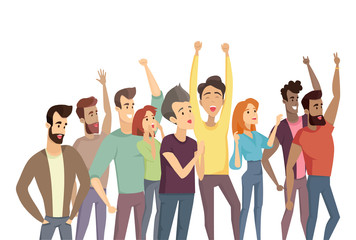 People Crowd and Passtime Vector Illustration
