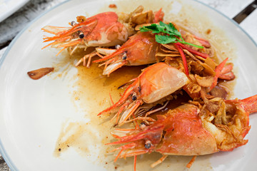 Thai food from shrimp at restaurant concept.
