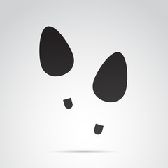 Woman shoe's vector icon. Footprints of high heels.