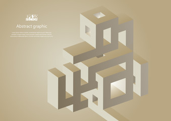 Abstract background with impossible figure. Eps10 vector illustration.