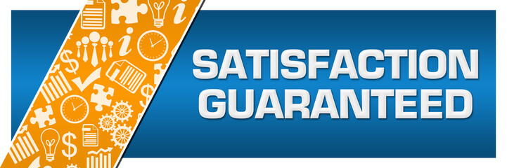 Satisfaction Guaranteed Orange Business Element Blue Left Side 
