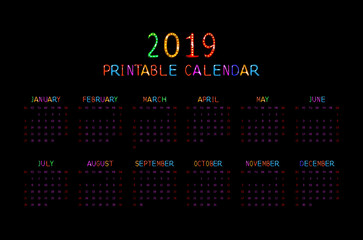 Calendar 2019 with happy children