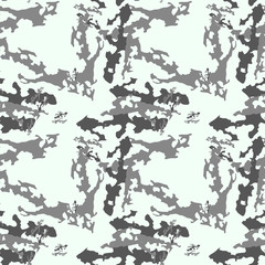 Obraz na płótnie Canvas Military camouflage seamless pattern in light mint green and different shades of grey color