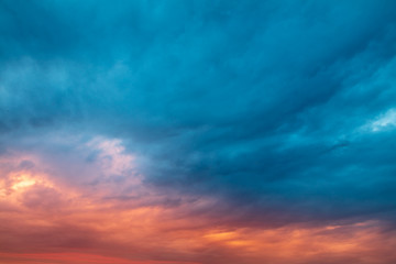 Clouds in the sky at sunset as background