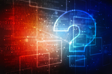 2d rendering question mark concept
