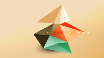 Abstract background - geometric origami style shape composition, triangular low poly design concept. Colorful trendy minimalistic illustration