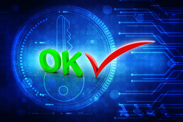 3d illustration ok Checkbox Tick
