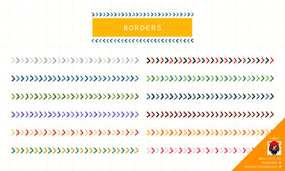 シンプル矢印モチーフの手描き罫線
