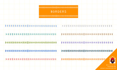 手描きがかわいい！シマシマ縦線の飾り罫