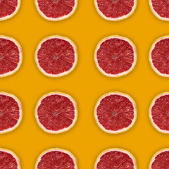 Grapefruit Slices Seamless Pattern