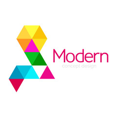 Triangle shape design abstract business logo icon design. Company logotype branding emblem idea