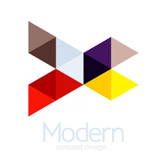 Triangle shape design abstract business logo icon design. Company logotype branding emblem idea