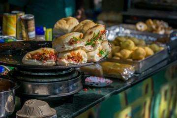 Mumbai Street Food. The snack in focus is called 