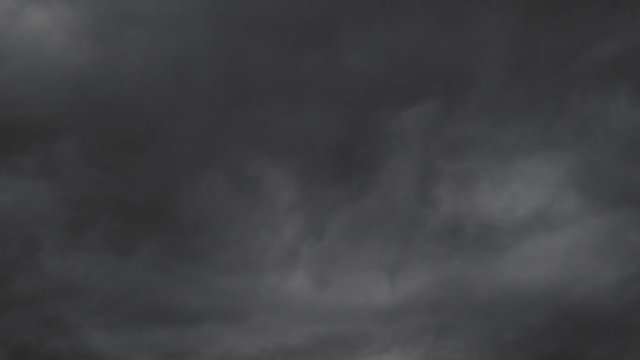 Dark thunder clouds moving across the sky.