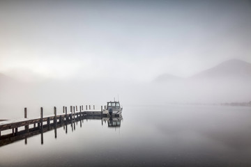 Jetty and Fog Lake Rotoroa New Zealand