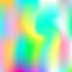 Hologram abstract background. Spectrum gradient mesh backdrop with hologram. 90s, 80s retro style. Iridescent graphic template for brochure, flyer, poster design, wallpaper, mobile screen.