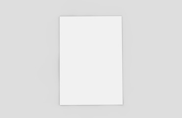 A4 paper on isolated white background, mock up template ready for your design, 3d illustration