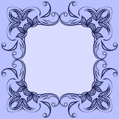 Decorative floral border with frame