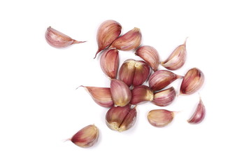 Garlic isolated on white background, top view