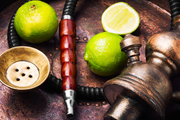 Oriental hookah shisha with lime