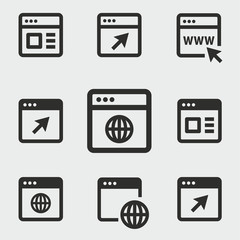 Browser vector icons set.
