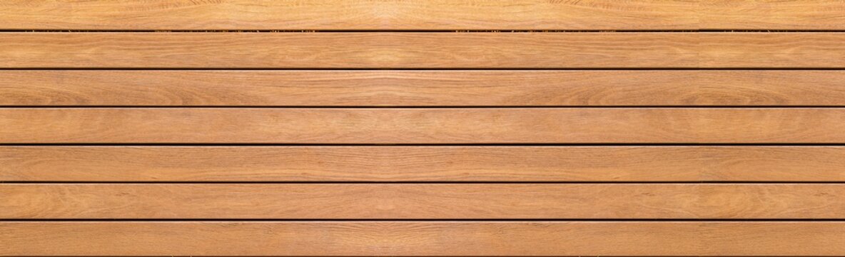 Panorama of vintage brown wood wall pattern and background seamless