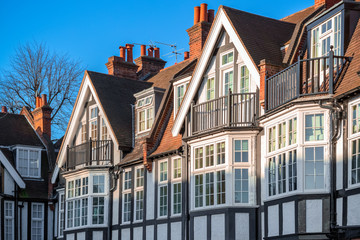 Tudor Revival style (Mock Tudor) houses around Chelsea in London
