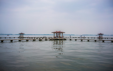 Pavilion at Donghu east lake in Wuhan Hubei China