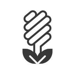 Obraz premium Light bulb icon and leaf design