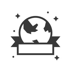 Globe or planet earth icon  with ribbon 