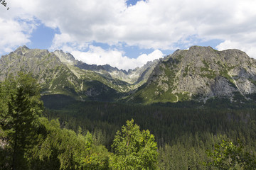 Fototapeta na wymiar View on mountain Peaks of the High Tatras, Slovakia